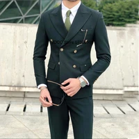 mens slim fit suit 2pieces set iapel collar business luxury wedding groomsmen party tuxedo blazer jacket pants traje lino ho