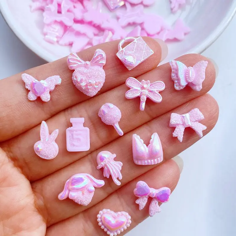 

100 шт новые милые мини блестящие смешанные для ногтей аксессуары полимерные фигурки ремесла Flatback орнамент ювелирные изделия для волос Мани...