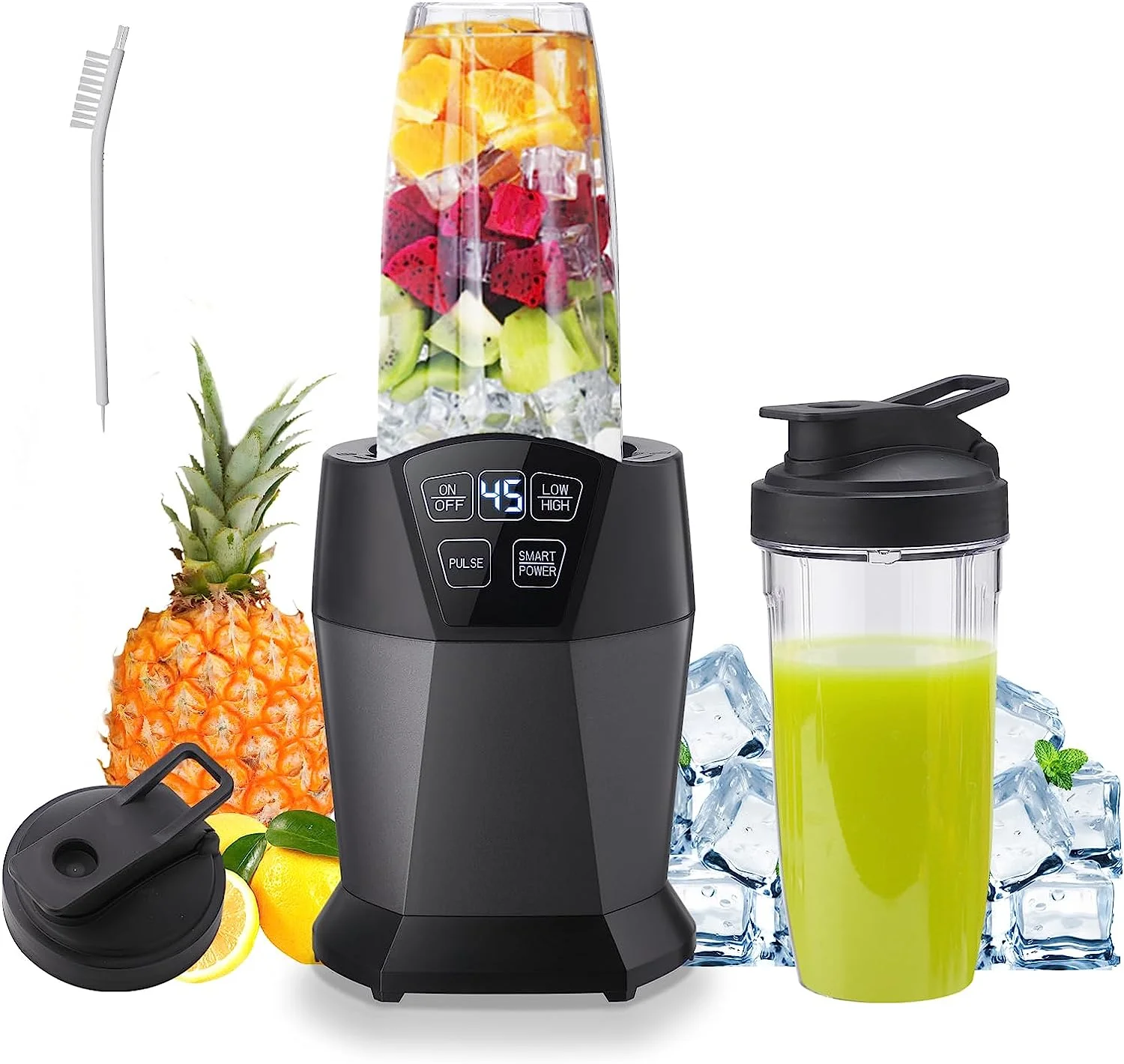 

& Lecker Personal Blender with 1200-Peak-Watts, Smart technology for frozen Drinks, Shakes, Smoothies & Sauces, with two 28-oz T
