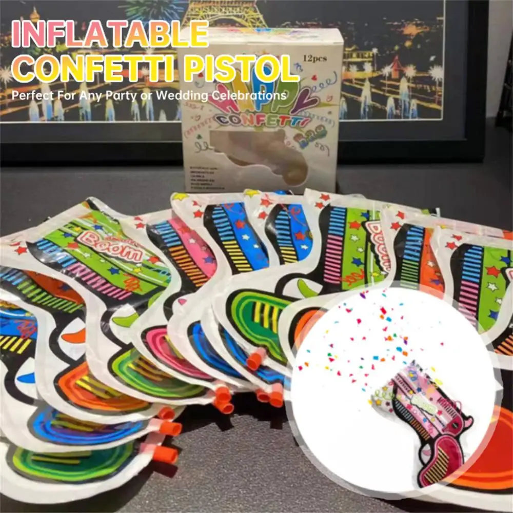 

12pcs/set Handheld Spray For Birthday Shining Confetti Inflatable Confetti Wedding Decoration Cannons For Party Halloween