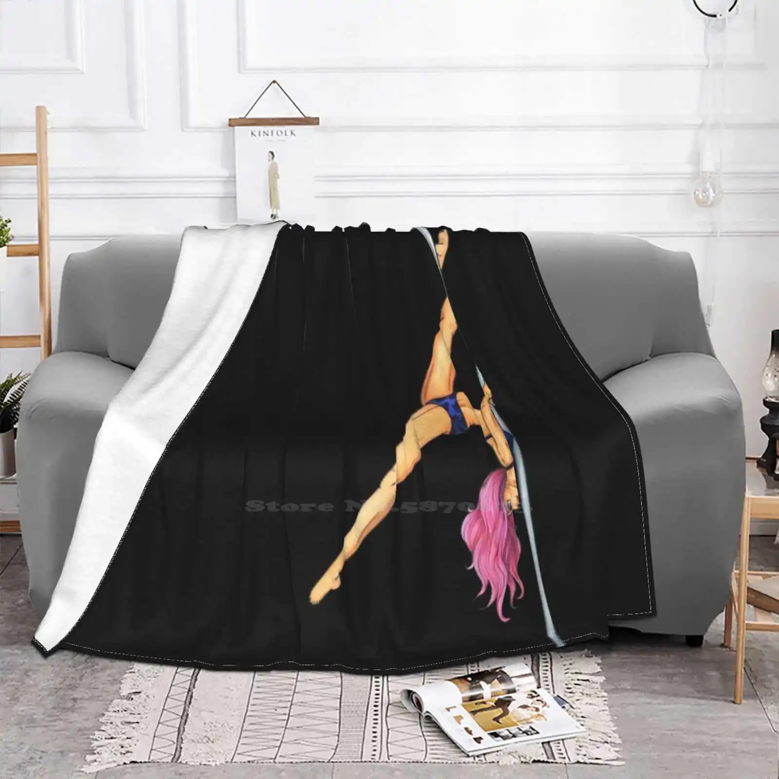 Polephabet : A Creative Design Light Thin Soft Flannel Blanket Copic Marker Pole Dancing Dancer Sport People Woman Female