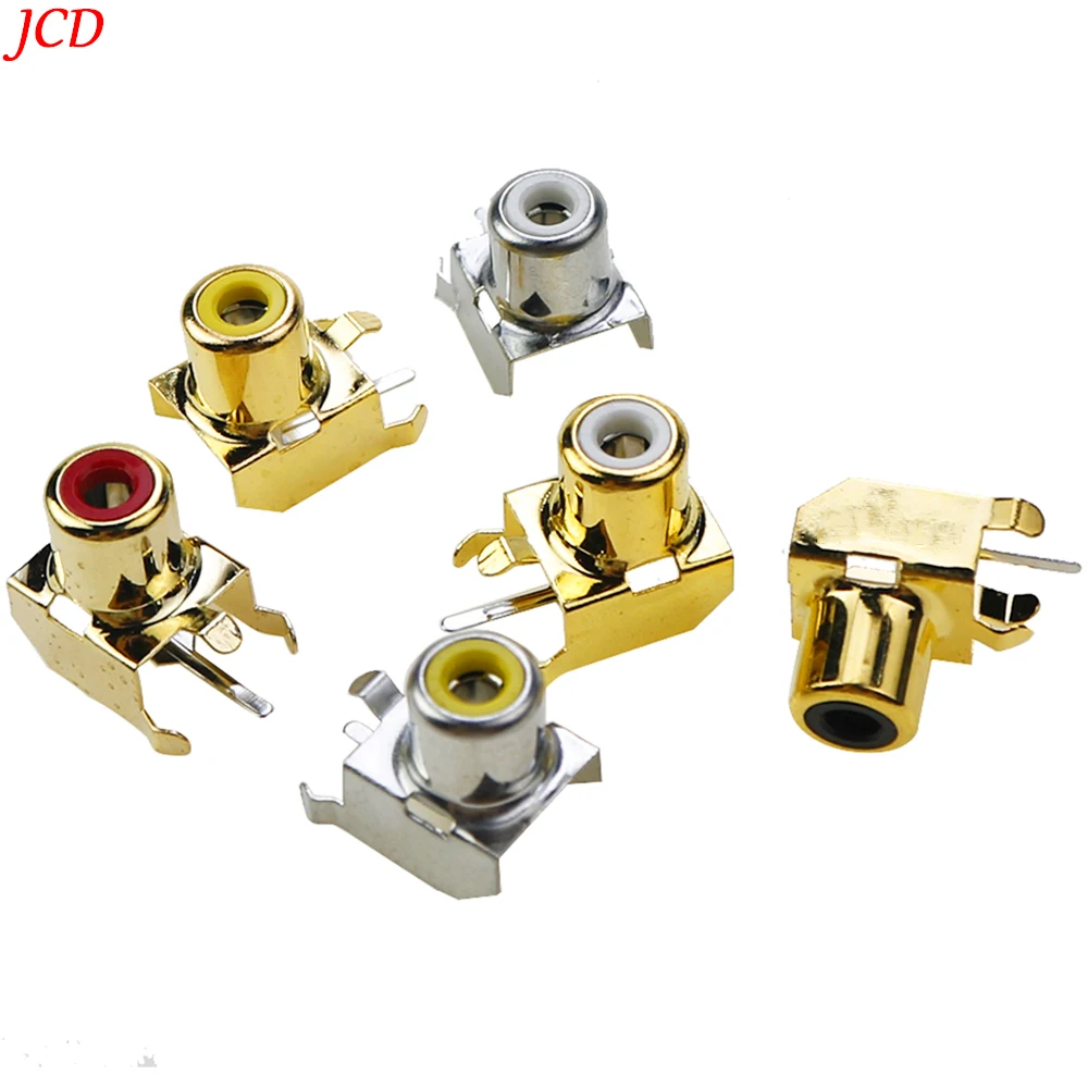 

1PCS AV Socket 4Pin RCA Single-hole PCB Soldering Audio Video Female Connector Gold-plated Nickel-plated