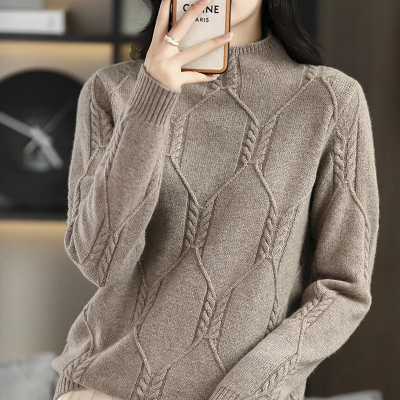 

Turtleneck Sweater Women Clothing Winter 2022 Cashmere Sweaters 100% Merino Wool Knitted Pullover Korean Fashion Jumper Tops y2k