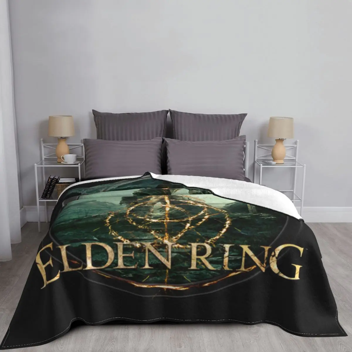 

Elden Ring Knitted Blankets Fleece Undead Knight Dark Souls Games Super Soft Throw Blankets for Bedding Couch Bedroom Quilt