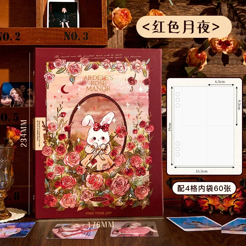 Папка для фотокарт формата А5 с бандажным галстуком 3 дюйма 4 сетки фотокарточки