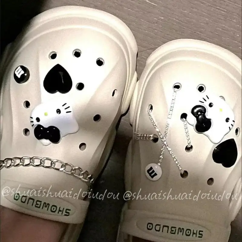 

Sanrios Hello kitty мультфильм кавайное творчество трехмерное Diy отверстие аксессуары для обуви съемная пряжка для обуви цветок