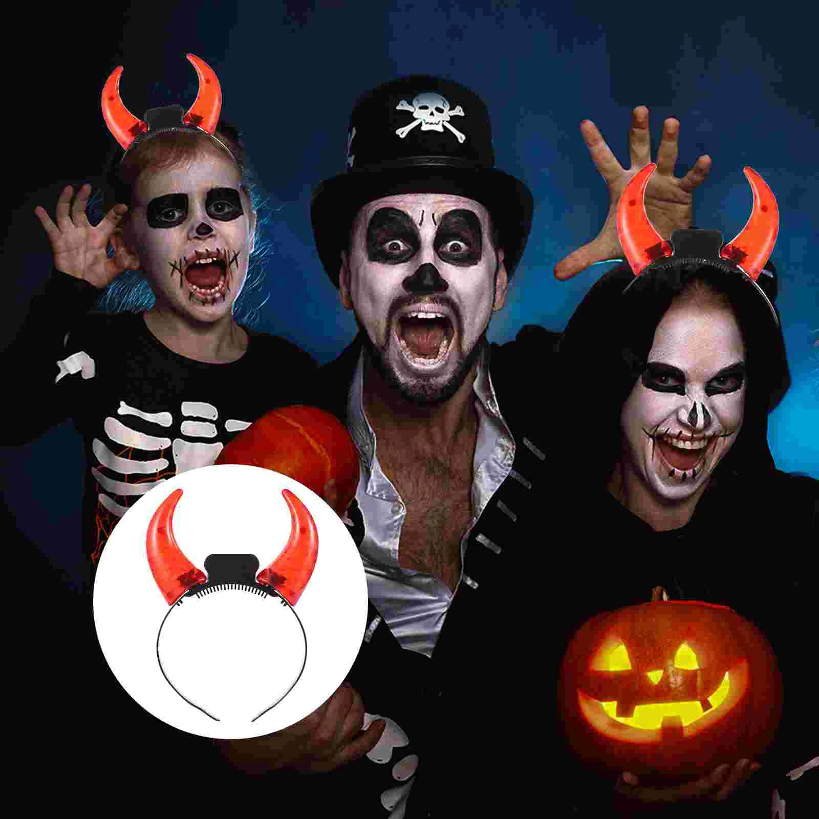 

2 Pcs Womens Halloween Costumes Demon Horn Headband Punk Party Hair Headbands Miss