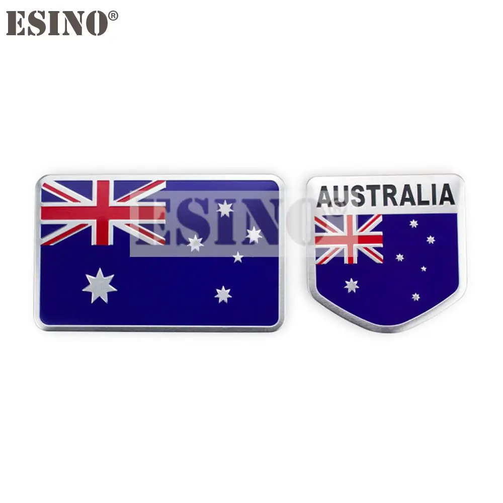 

200 x Car Styling New Australia National Flag Set 3D Metal Chrome Aluminium Alloy 3D Emblem Badge Sticker Decal Auto Accessory