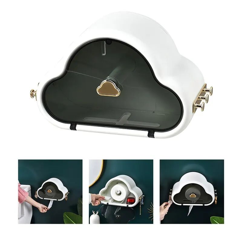 

Cloud Wash Towel Bathroom Rack Creative Cute Storage Wall-mounted Punch-free Roll Disposable Wash Towel Hanger
