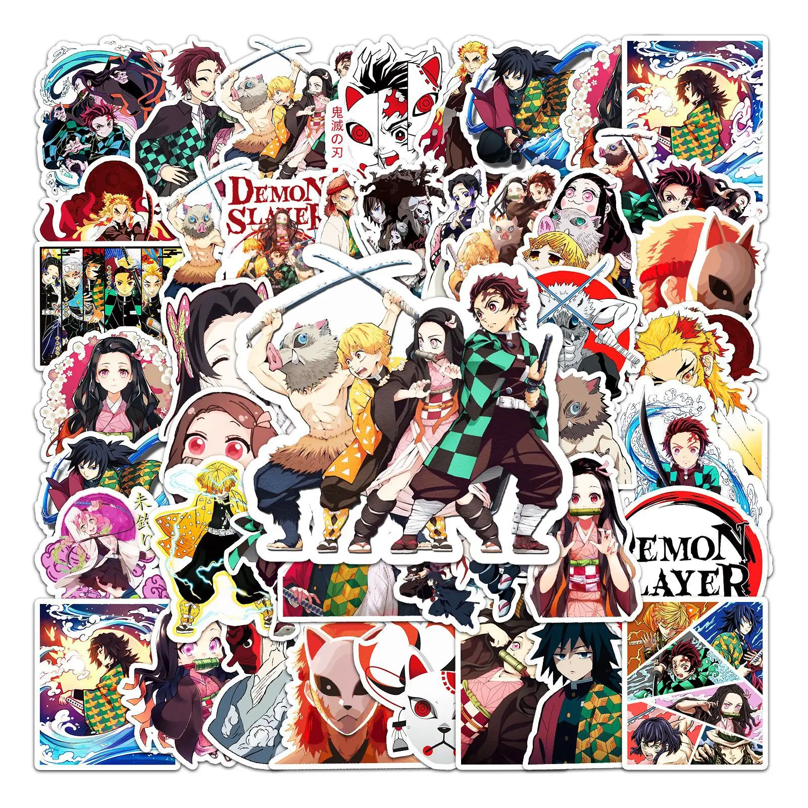 

20/50 Pieces Japan Anime Demon Slayer Graffiti Waterproof Removable Stickers Handbook DIY Skateboard Luggage Cartoon Stickers