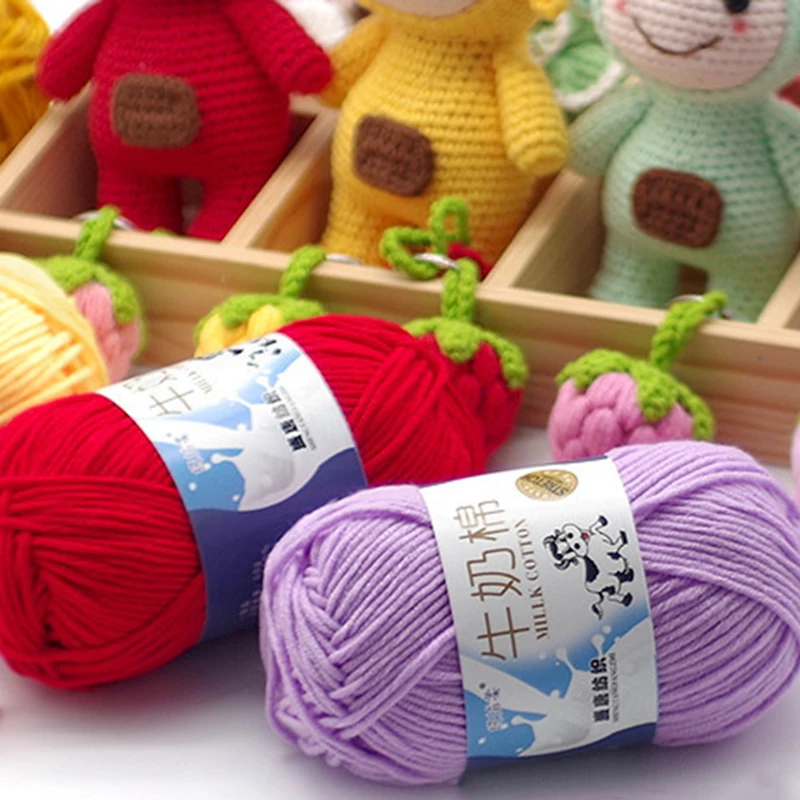 

50g/Lot Multi Color Cotton Silk Knitting Yarn Soft Warm Baby Yarn For Hand Knitting Thread Supplies Knitting & Crochet