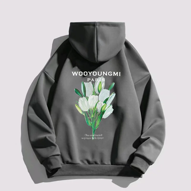 

Свитер Wooyongmi, корейские мужские толстовки, Роскошный дизайнерский хлопковый свитер, женский модный свитер с цветочным узором на осень и зиму