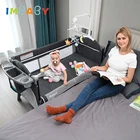 Портативная детская кроватка IMBABY с подгузником, многофункциональная кровать для новорожденных, детская кроватка-качалка, детская кроватка для детей от 0 до 6 лет