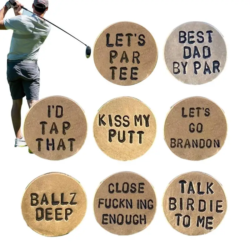 

Забавный маркер для игры в гольф, 8 шт., маркеры для мячей для мужчин, женщин, для гольфов, металлическая гравировка, этикетки для мячей для гольфа, разные узоры
