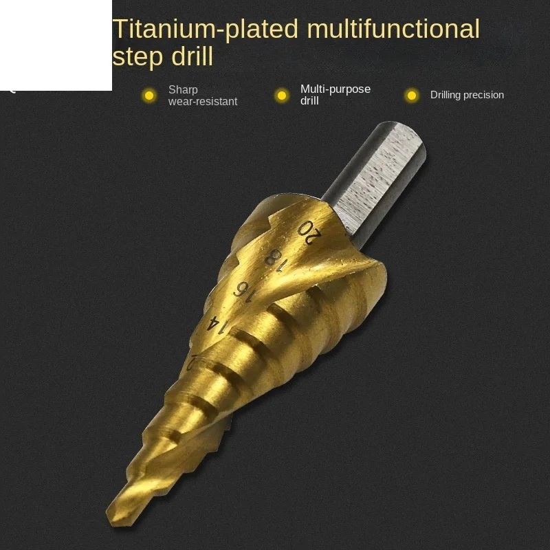 

Pagoda Drill 4241 Material Triangular Shank Titanium Plated Spiral Groove Step Drill Reaming Bit 4-20