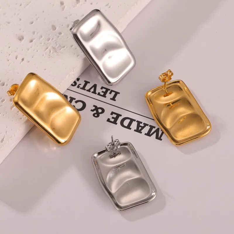 Простые квадратные серьги-гвоздики Liora для женщин блестящие женские серьги из
