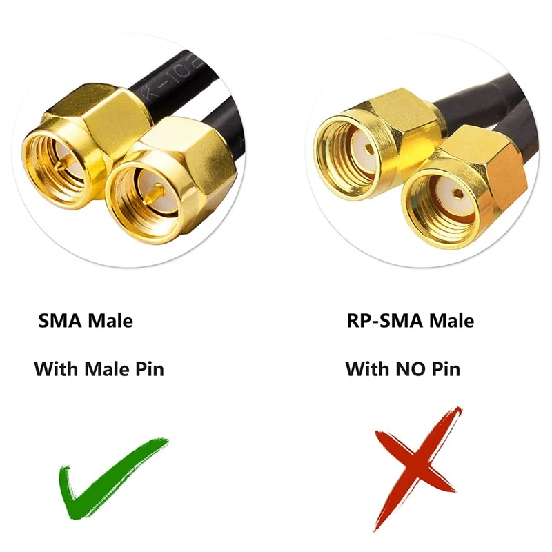 2.4GHz 5GHz Dual Band RP-SMA Male WiFi Antenna+IPEX MHF4 to RP-SMA Female Cable 9.8 Inch for M.2 NGFF Network Card PC