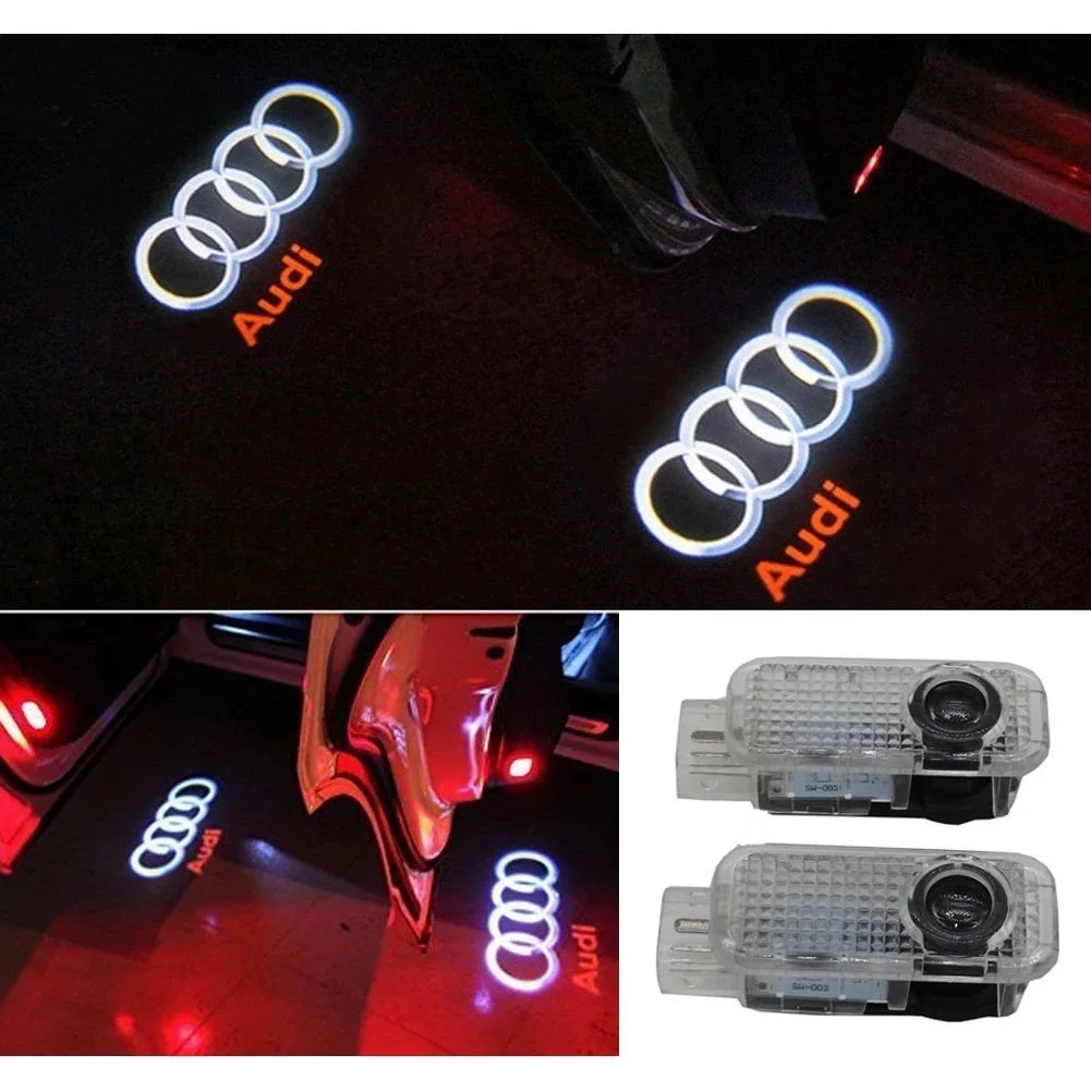 Audi A3 A4 B8 8P 8V A6 C7 A5 Q5 B7 B6 B9 SLINE QUTTRO RS Q3 Q7 S3 S4 S5 S6 S8 Дверь автомобиля Логотип Светодиодный