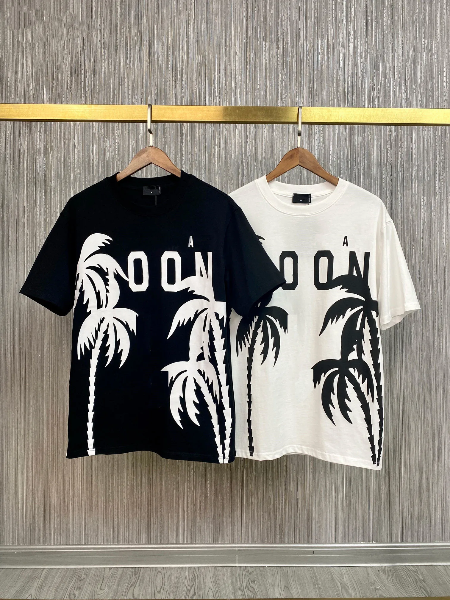 

Summer men's and women's round neck short sleeve T-shirt letter print casual thick cotton style