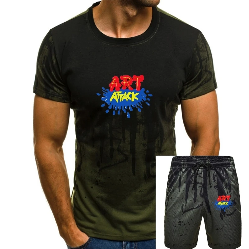 

Retro British TV Series Art Attack T-Shirt men t shirt