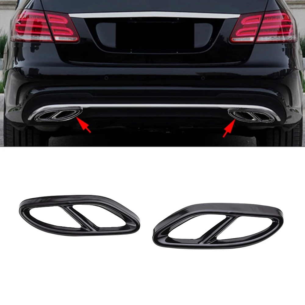 

Exhaust Cover Trim exhaust Car tail throat Black Auto Exterior Accessories for Mer-cedes for Be nz A B C E Class GLE GLS GLC CLA