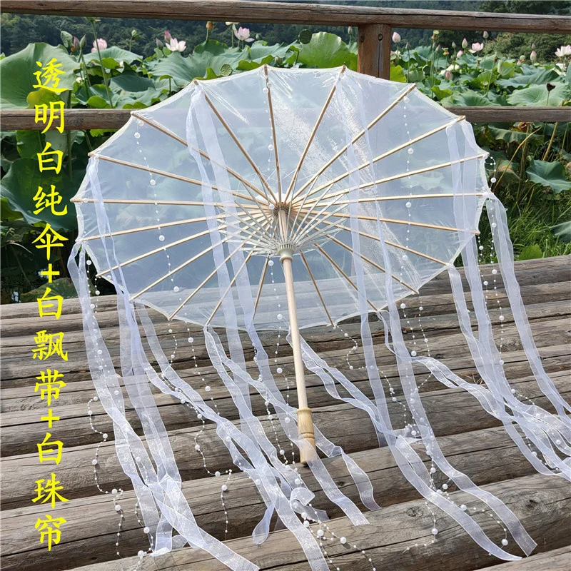 

Photos Of Hanfu Fairy Decorative Umbrella Cos Props Ancient Wind Streamer Umbrella Ancient Transparent Ancient Umbrella Parasol