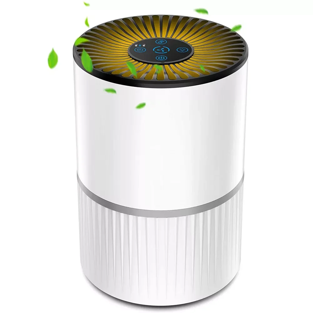 

Purifier HEPA 4-Stage Filtration Silent Home Purifier with with Aromatherapy Night Light Portable Home Deodorizer Ion