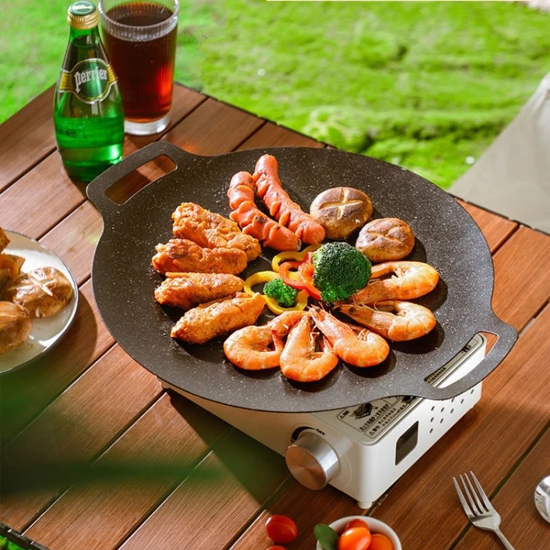 Уличная Сковорода Из пшеничного камня для кемпинга Корейская тарелка барбекю