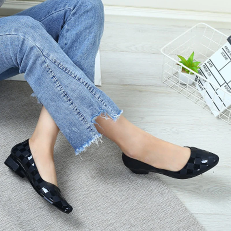 Women Low Heels 2020 Woman Fashion Pumps Women's Spring Autumn Slip On Shallow Ladies Casual Female Elegant Thick Heels Shoes