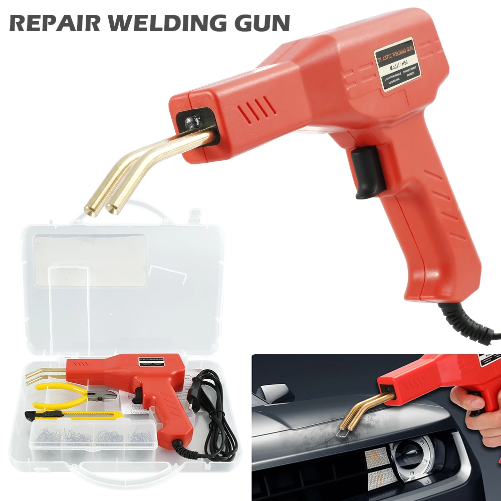 Car Bumper Hot Stapler Machine Handy Plastic Welder Garage Repairing Welding Kit