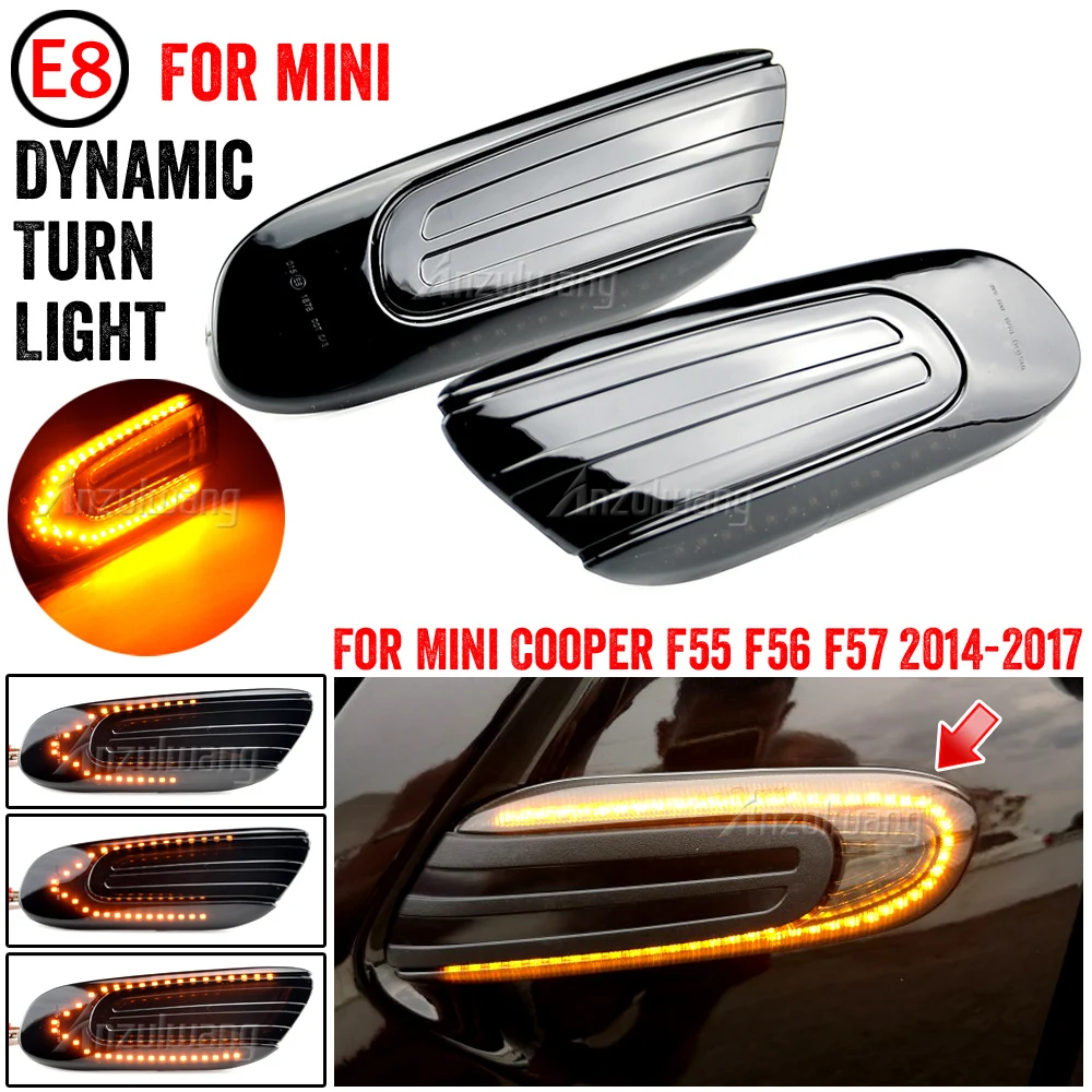 

2Pcs For Mini Cooper One F55 F56 F57 Dynamic Sequential LED Fender Marker Light Side Marker Lamp Indicator Turn Signal Light