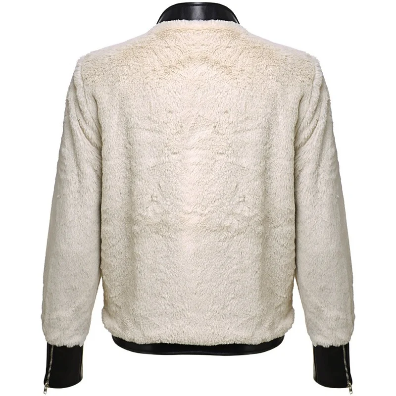 Winter Mixed Rabbit Fur Patchwork Coat New Female Solid Color Loose Jacket Outerwear Women Warm Plush Zipper Casual Jackets 2023