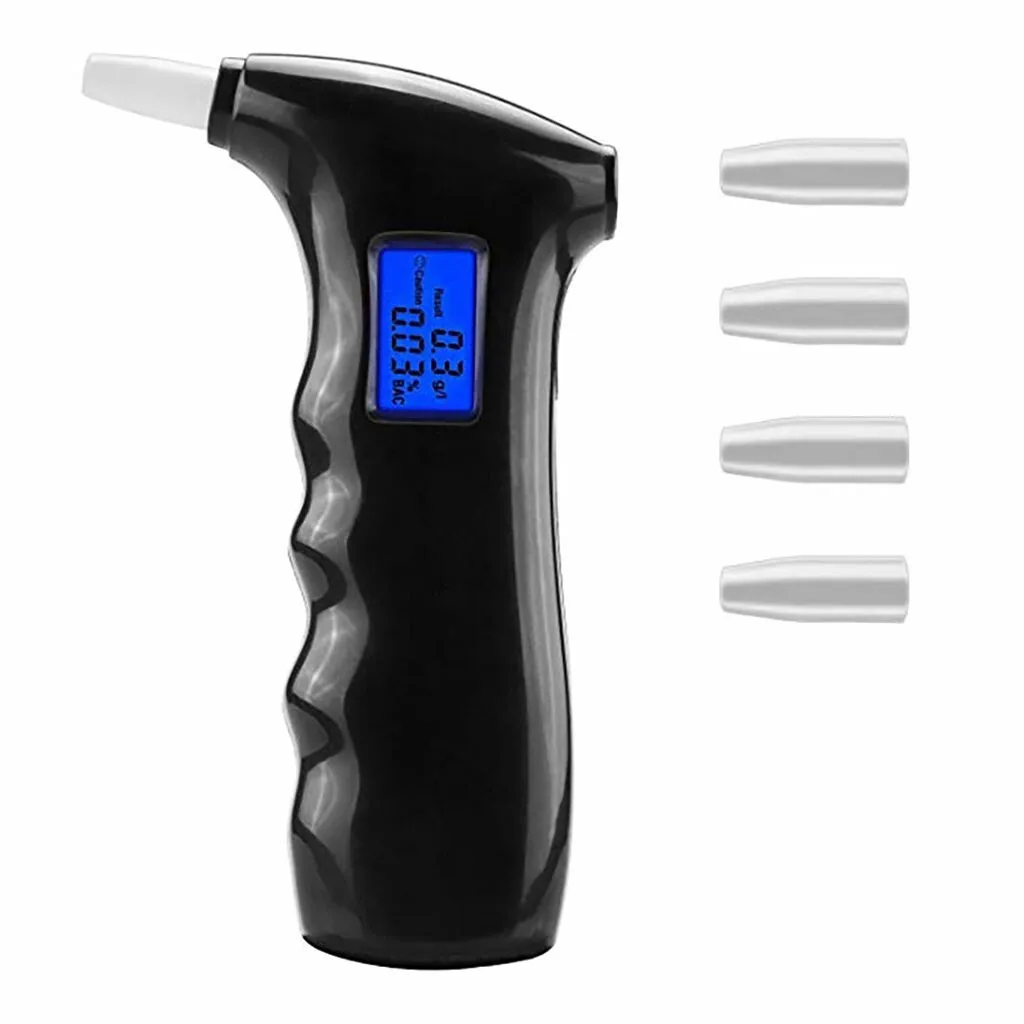 

Fittings 3/8 Portable Alcohol Breath Tester with LCD Display Digital Fast with 5Pcs Mouthpieces