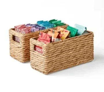 

Woven Narrow Bin, Pack of 4, Bulrush Modular Storage System Automatic garbage bin Rain barrel water collector Trash can with ped