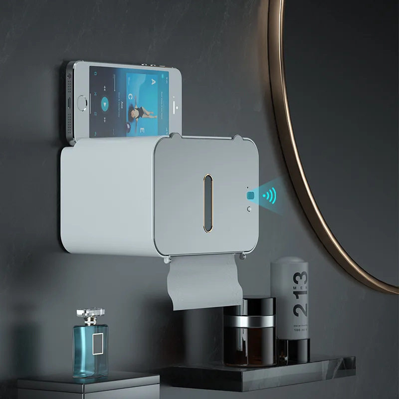 

Автоматический диспенсер для туалетной бумаги Настенный умный держатель для туалетной бумаги без перфорации коробка для салфеток аксессу...