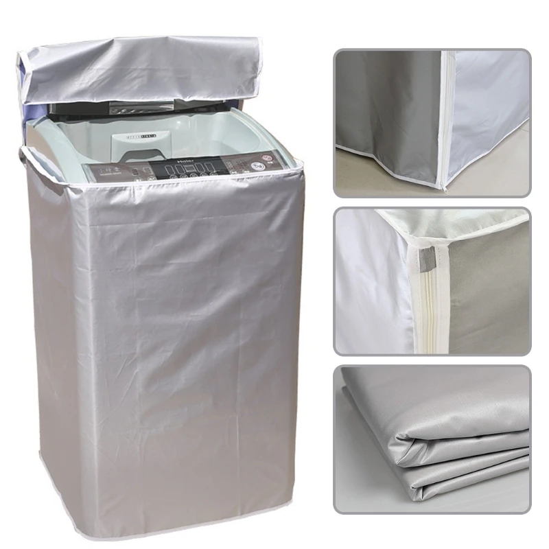 

Чехол для стиральной машины/сушилки водонепроницаемый, пыленепроницаемый, солнцезащитный, подходит для большинства стиральных машин/сушилок (базовый серебристый)