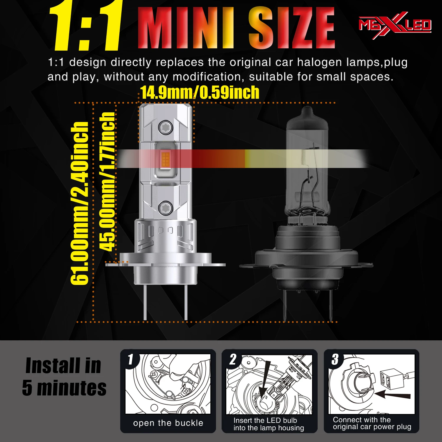 2 шт. H7 светодиодные фары Canbus высокой мощности автомобильные лампы 6000K белые