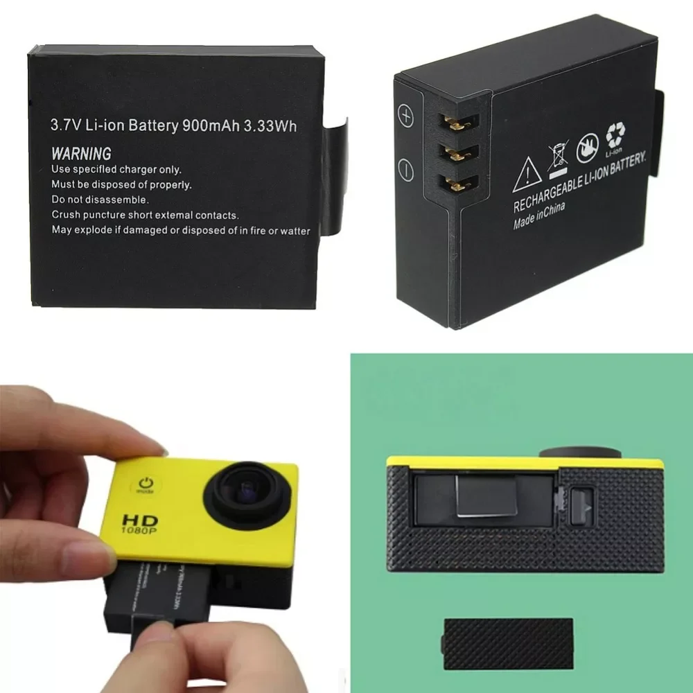 

3.7V 900mAh Rechargeable Sports Action Camera Battery for SJCAM SJ4000 SJ5000 SJ6000 for SJCAM Sport DV Camera Bateria + Charger