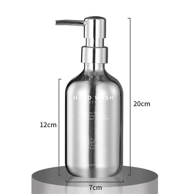 Гальванизированная Серебряная бутылка для шампуня женский роскошный стильный