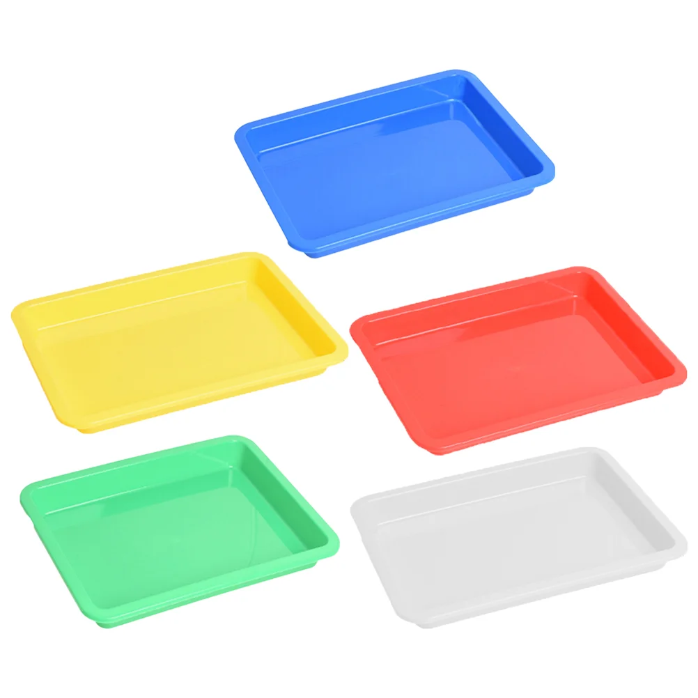 

5 Pcs Household Tray Appetizer Plate Plastic DIY Projects Rectangular Food Breakfast Painting