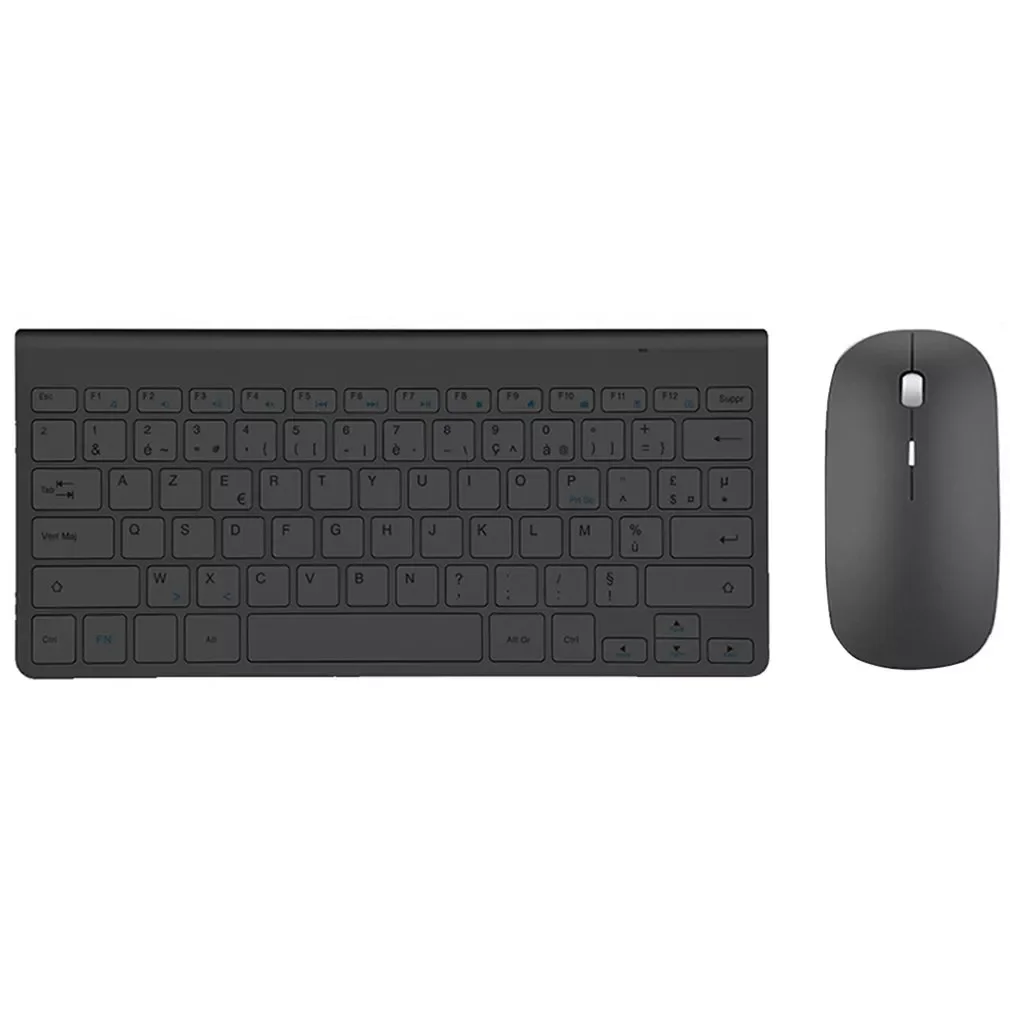 

Wireless French Keyboard Mouse Ultra Slim Multimedia Keyboard Mouse Combo Low Noise for Laptop Desktop Windows Smart TV