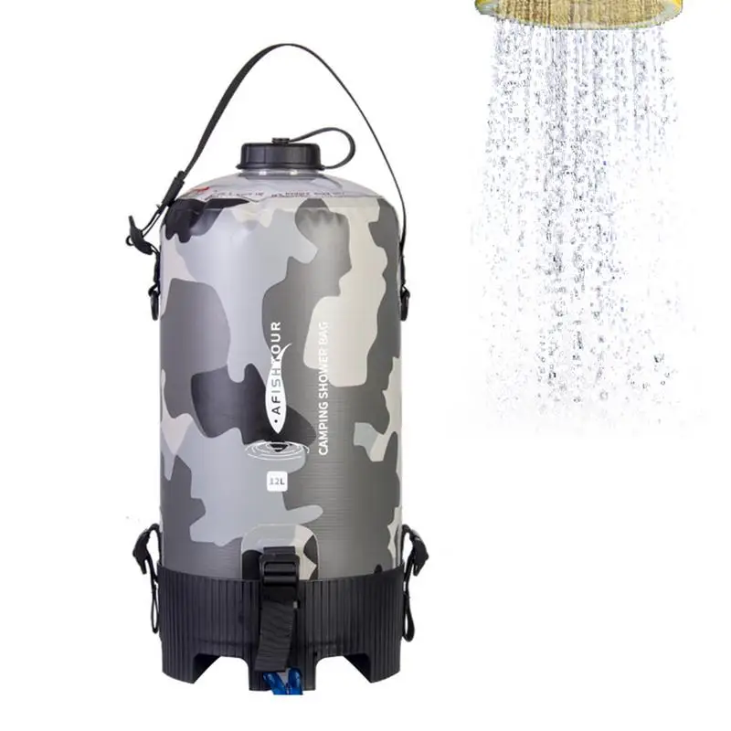 

Сумка для душа на солнечной батарее, портативный мешок для воды 12 л с насадкой высокого давления, мешок для хранения воды для кемпинга, пляжа, плавания, путешествий