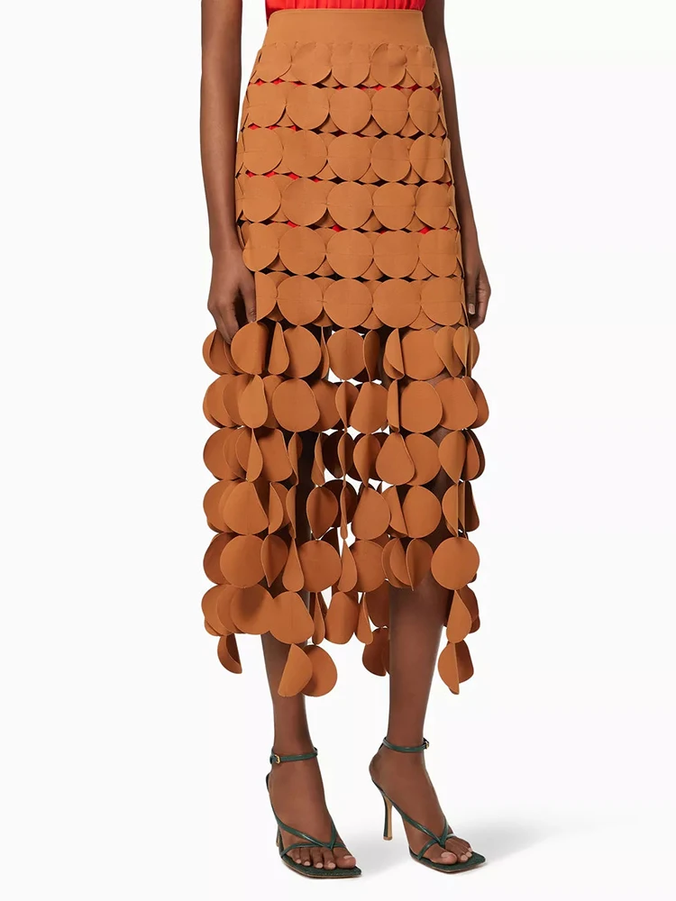 Женская юбка в горошек TWOTWINSTYLE однотонная элегантная трапециевидная с высокой