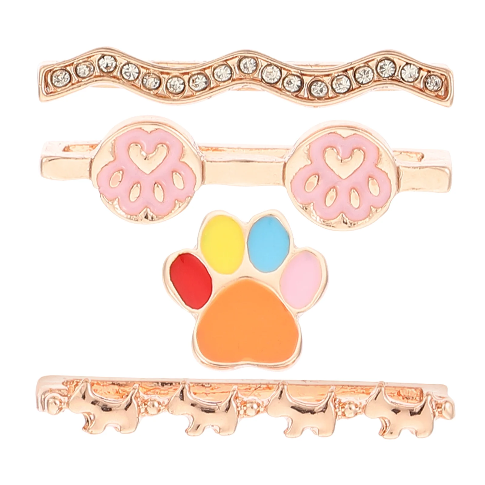 

4 Pcs Smartwatch Band Decoration Watchband Decorations Metal Charms Watches Ring Straps