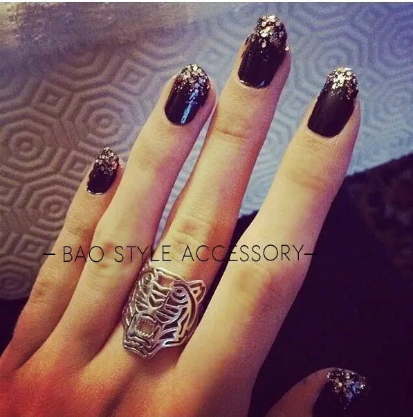 

ANGLANG New Punk Tiger Design Rings for Women Men Gold Silver Colour Dance Party Finger Ring Special Girl Gifts