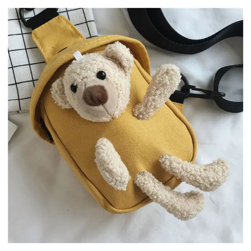 New Cartoon Children's Canvas Crossbody Bag Cute Kids Fashion Coin Purse Wallet Handbags Lovely Boys and Girls Mini Shoulder Bag