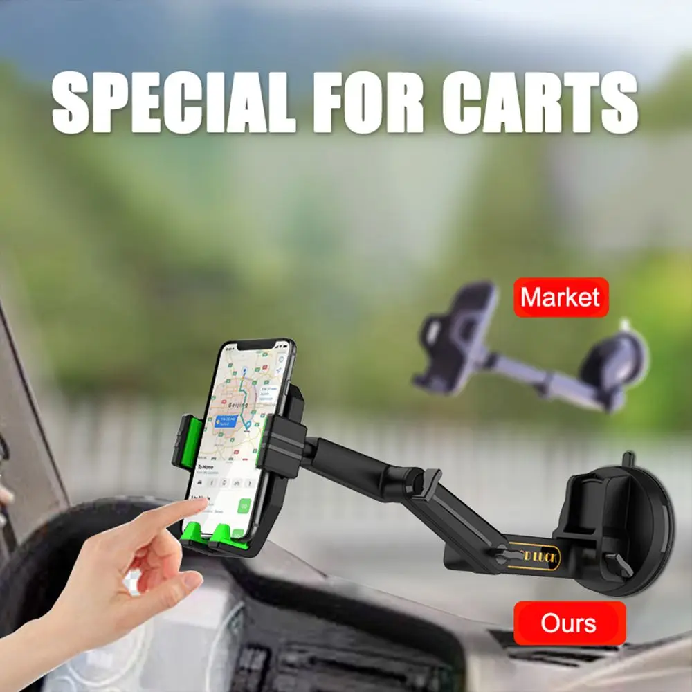 

New Anti-Slip For Heavy Duty Car For Car Phone Bracket Truck Phone Mount Holder Adjustable Height Long Arm Suction Cup