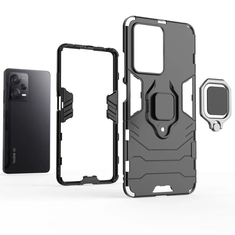 For Poco X5 Pro 5G Case for Xiaomi Poco X5 Pro Cover Armor Finger Ring Holder Stand PC Phone Bumper For Poco X5 Pro