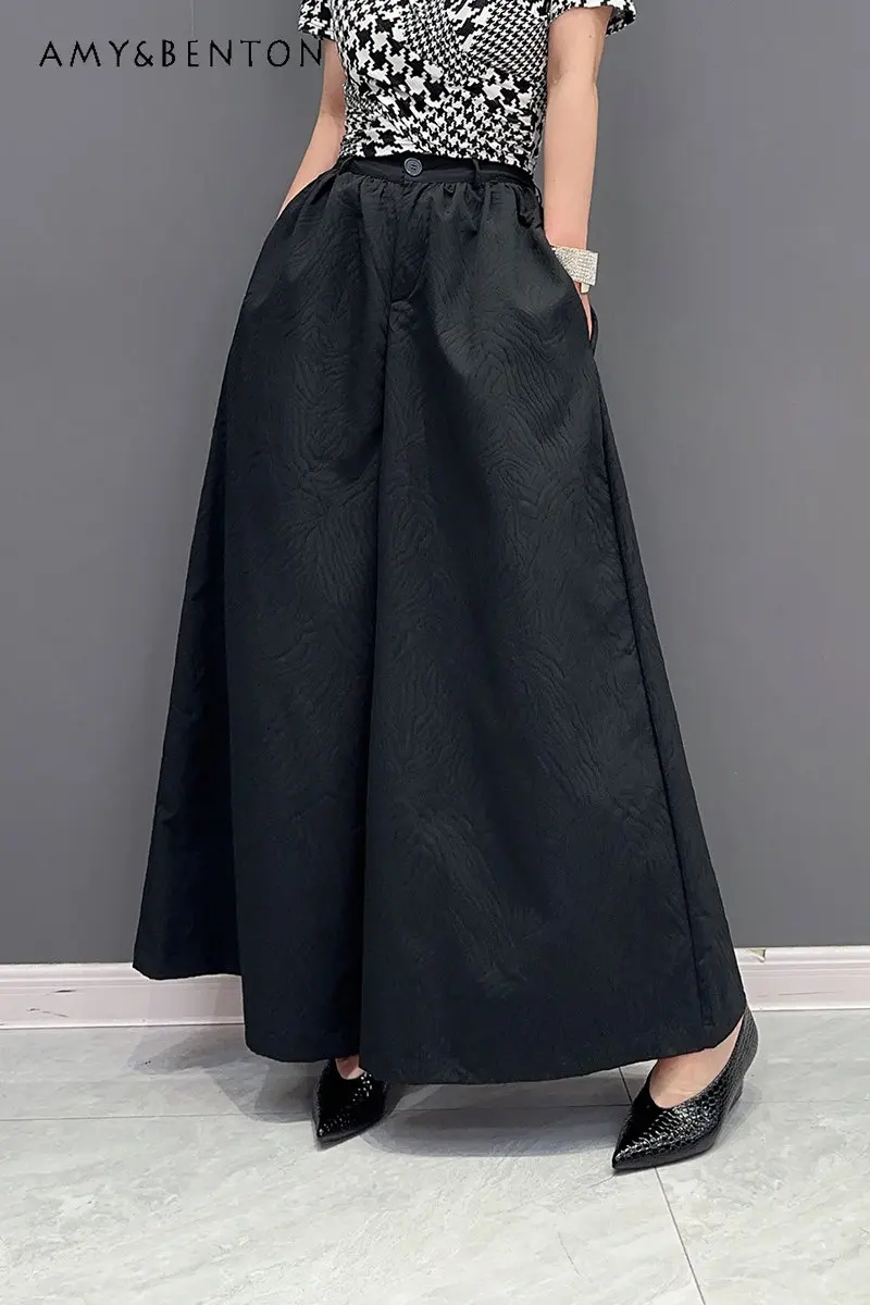 European Station 2023 Spring New Korean Fashion Casual All-Match Wide Leg Baggy Pants Women's Solid Color Loose Trousers
