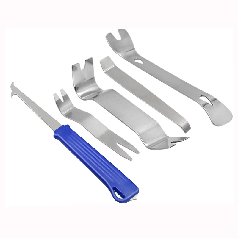 

5pcs Car Door Clip Panel Audio Video Dashboard Removal Kit Installer Prying Tool Navigation Disassembly Automobile Nail Puller